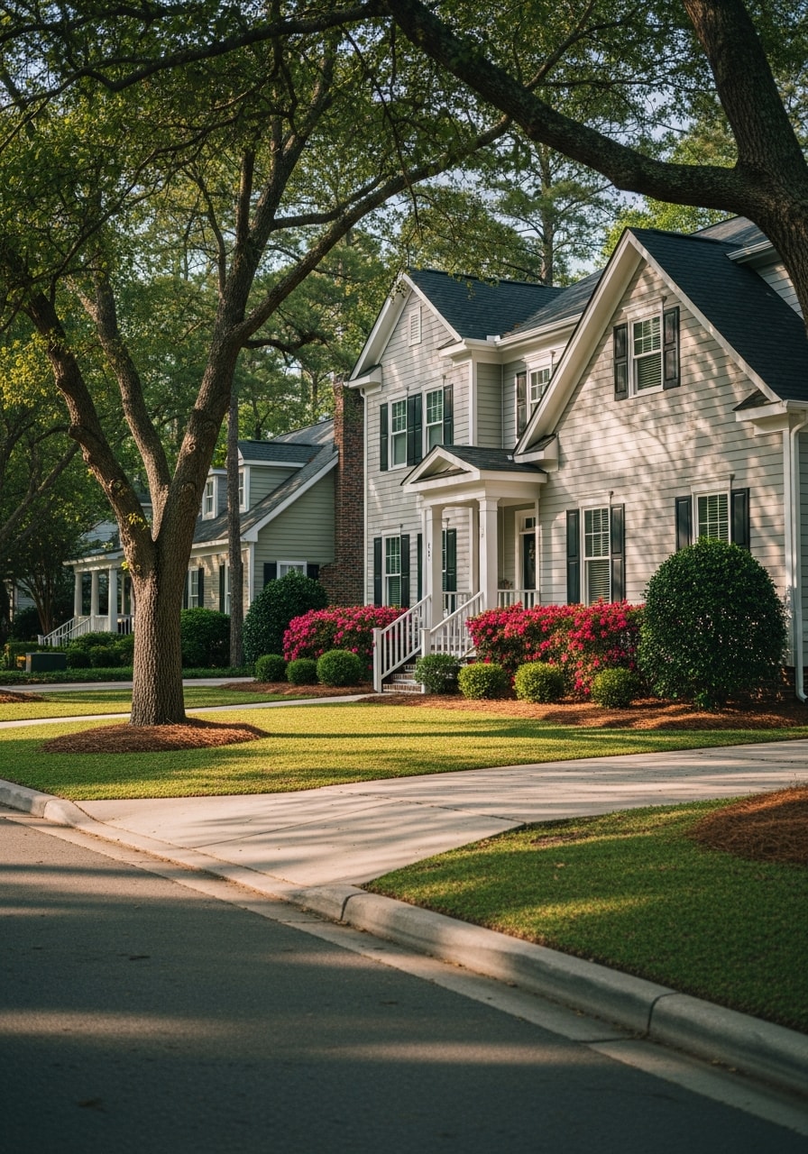 Exterior of a well-maintained Wilmington residential home with traditional architecture and established landscaping.